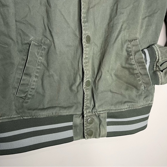 The Hundreds Reloaded Green Varsity Hooded Canvas Jacket Bomb Mens, Size L - Picture 5 of 16